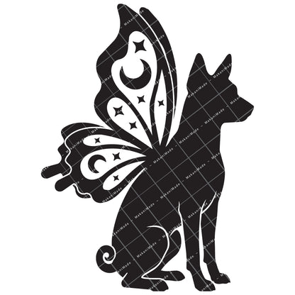 Butterfly Wing Basenji Decal