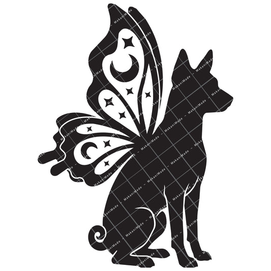 Butterfly Wing Basenji Decal