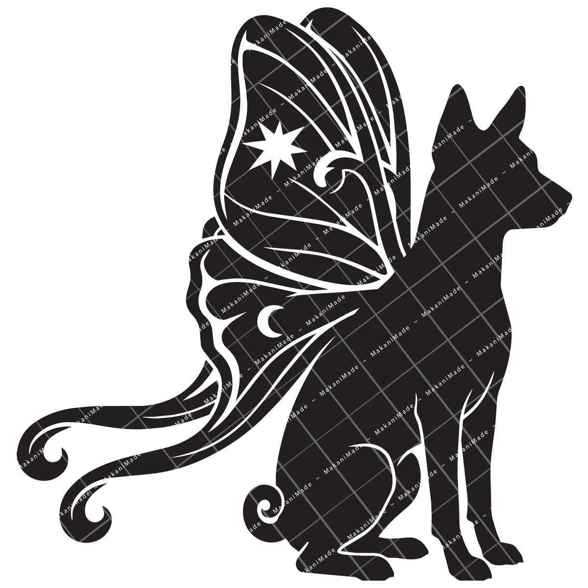 Moth Wing Basenji Decal