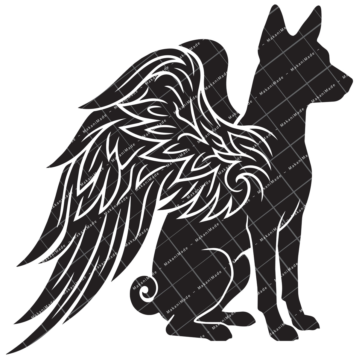 Angel Wing Basenji Decal