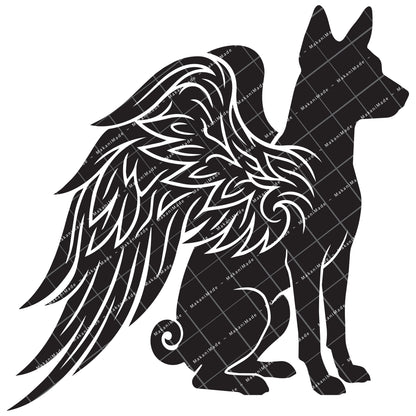 Angel Wing Basenji Decal