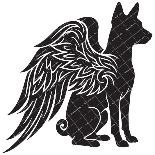 Angel Wing Basenji Decal