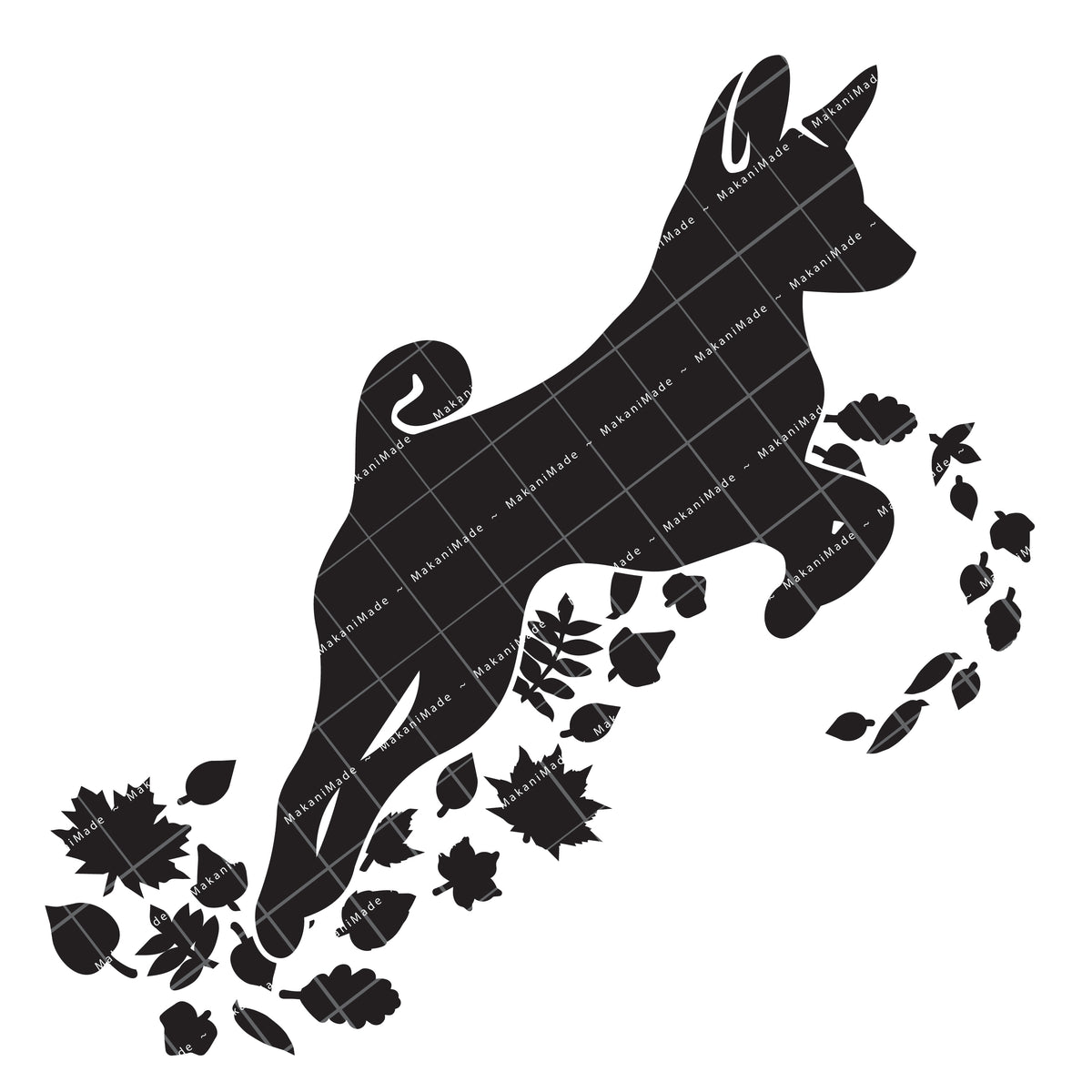 Fall Leaves Basenji Decal