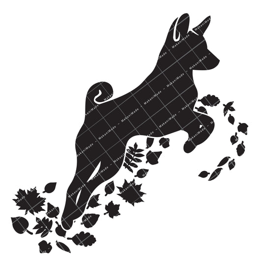 Fall Leaves Basenji Decal