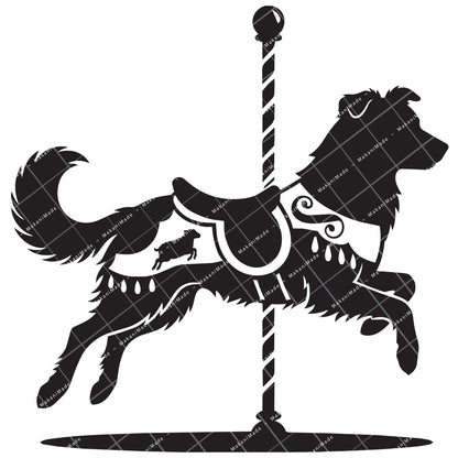 Carousel Border Collie Decal