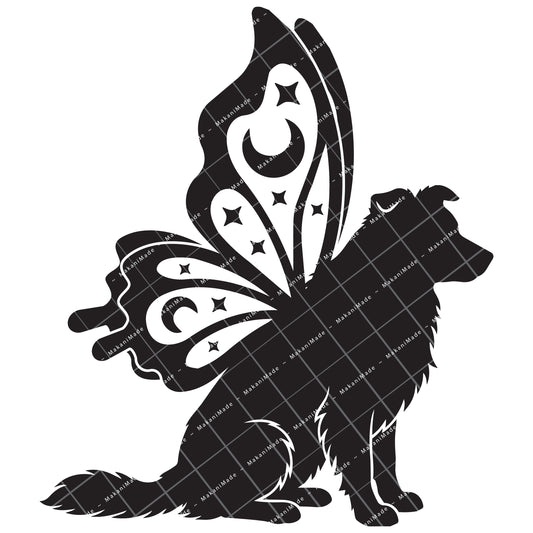 Butterfly Wing Border Collie Decal
