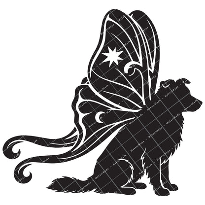 Moth Wing Border Collie Decal