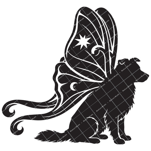Moth Wing Border Collie Decal
