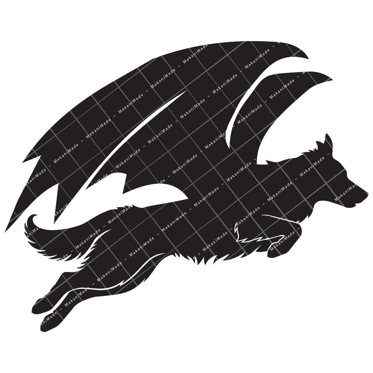 Leaping Dragon Border Collie Decal