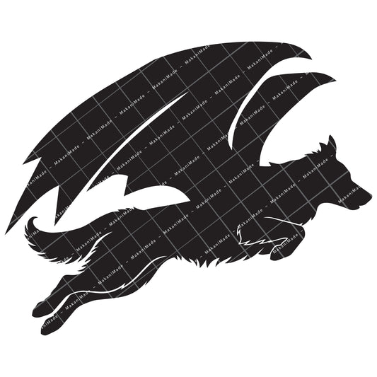 Leaping Dragon Border Collie Decal