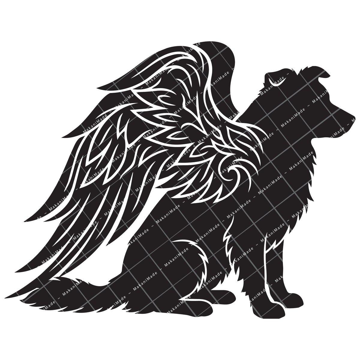 Angel Wing Border Collie Decal