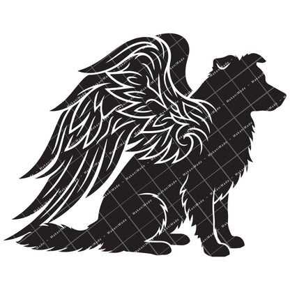 Angel Wing Border Collie Decal