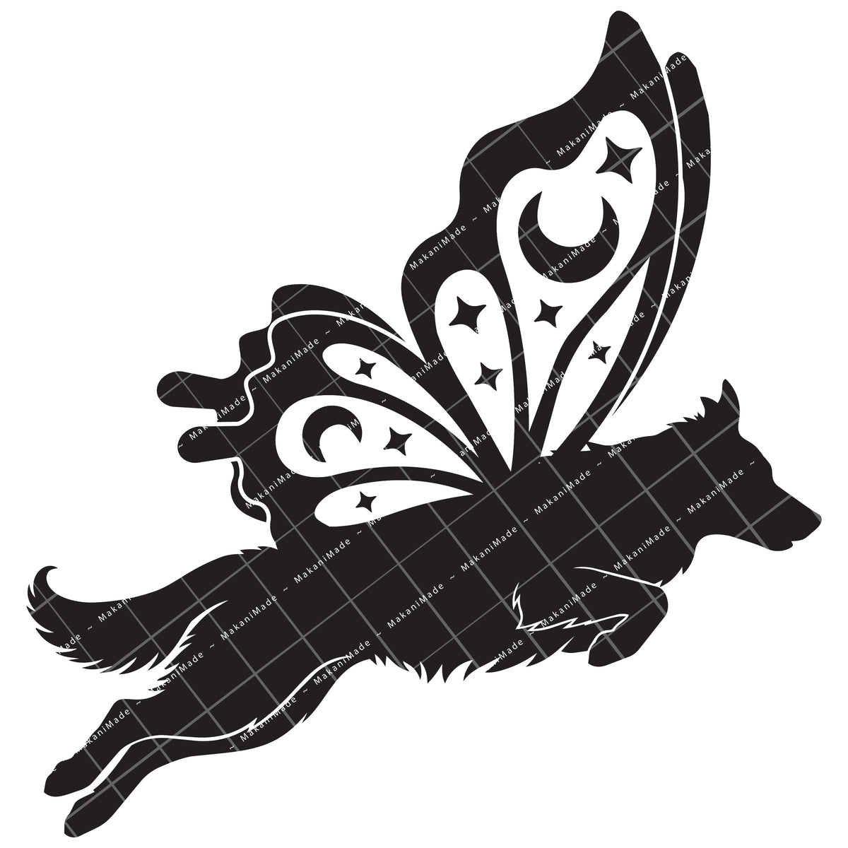Leaping Butterfly Border Collie Decal
