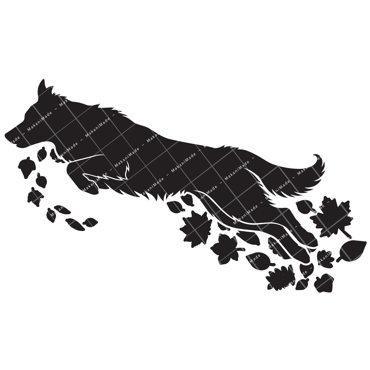 Fall Leaves Border Collie Decal