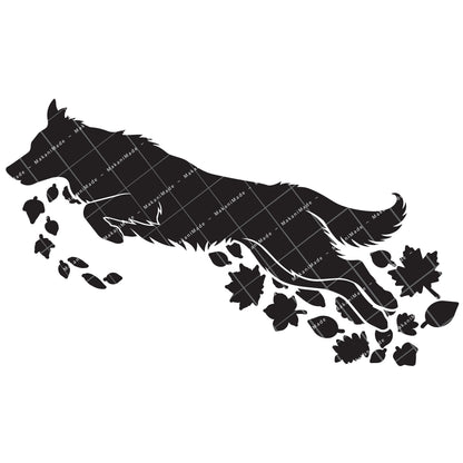 Fall Leaves Border Collie Decal