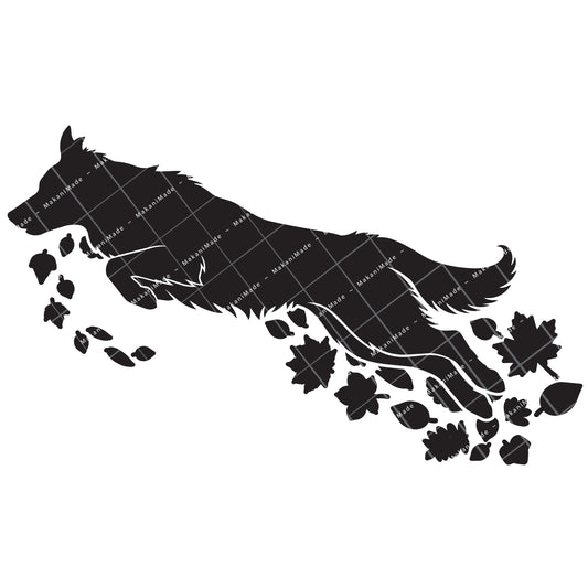 Fall Leaves Border Collie Decal