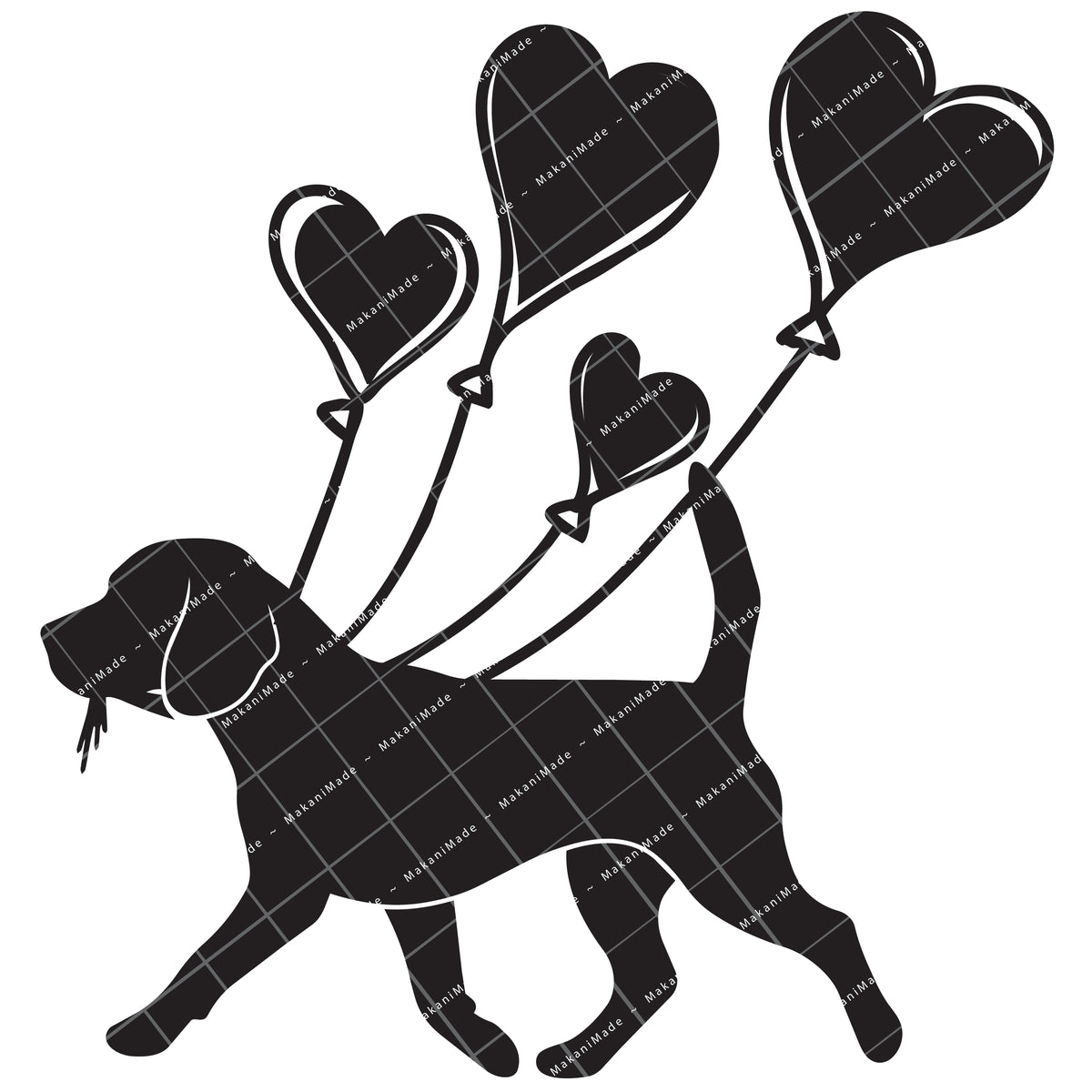 Heart Balloon Beagle Decal
