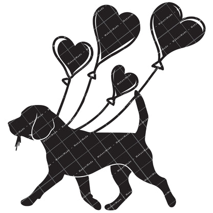 Heart Balloon Beagle Decal