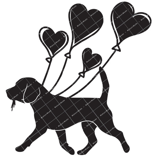 Heart Balloon Beagle Decal