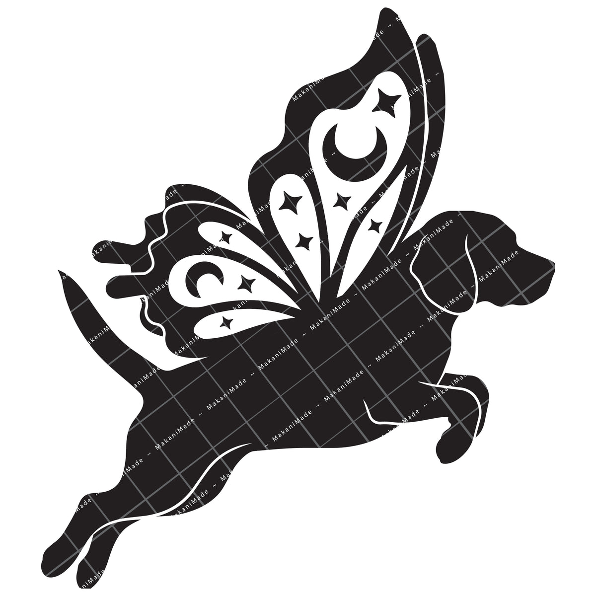 Leaping Butterfly Beagle Decal