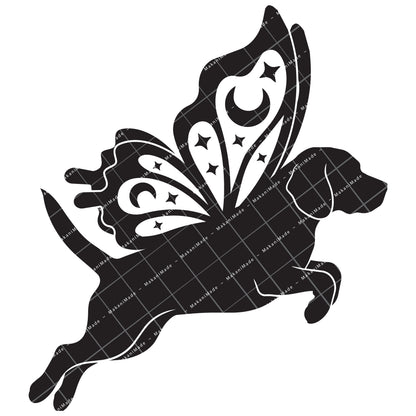 Leaping Butterfly Beagle Decal