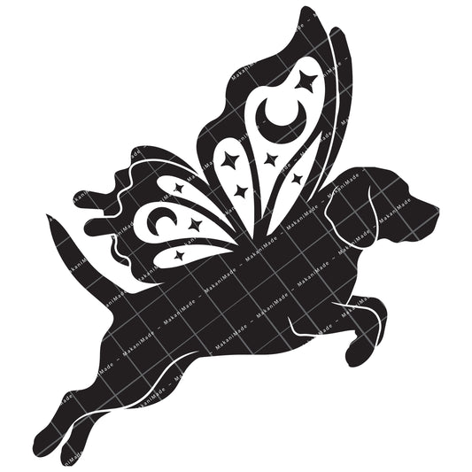 Leaping Butterfly Beagle Decal