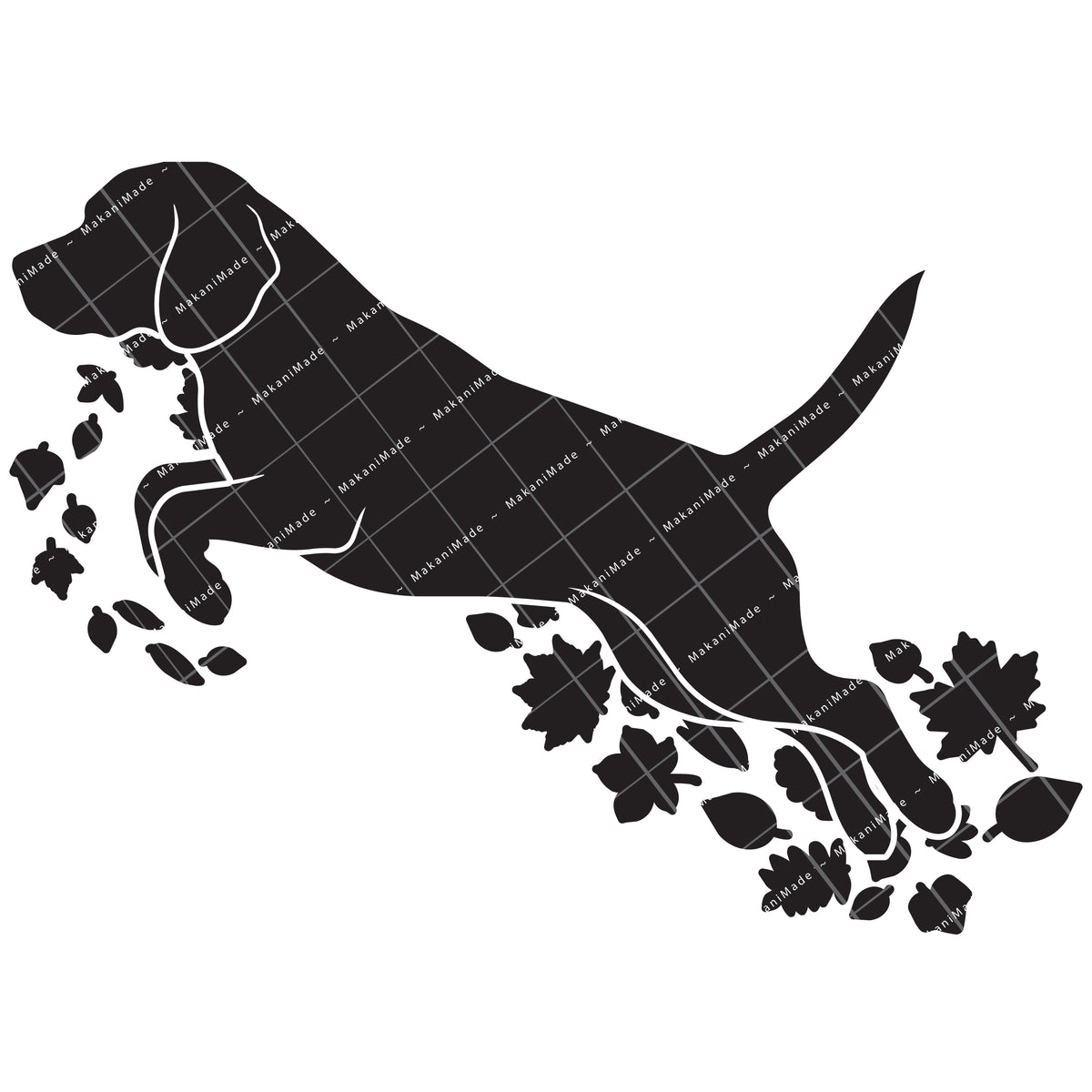 Fall Leaves Beagle Decal