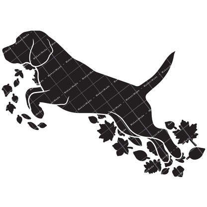 Fall Leaves Beagle Decal