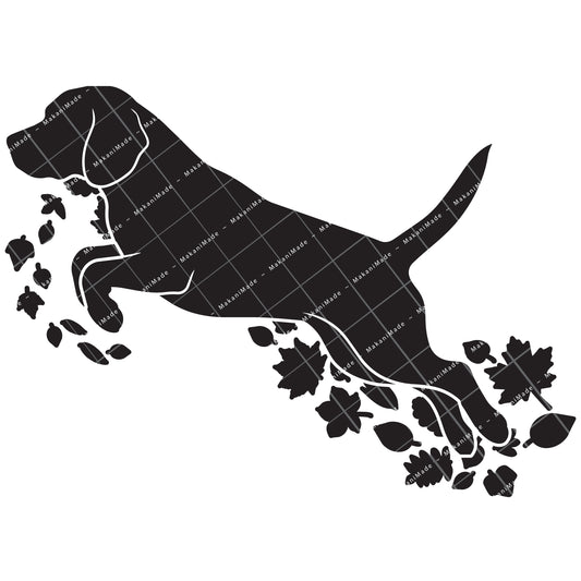 Fall Leaves Beagle Decal