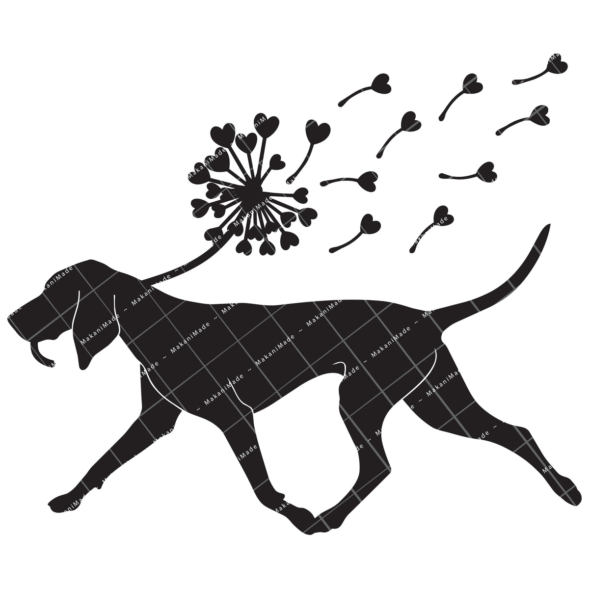 Dandelion Fluff Bluetick Coonhound Decal
