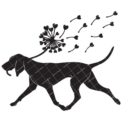 Dandelion Fluff Bluetick Coonhound Decal