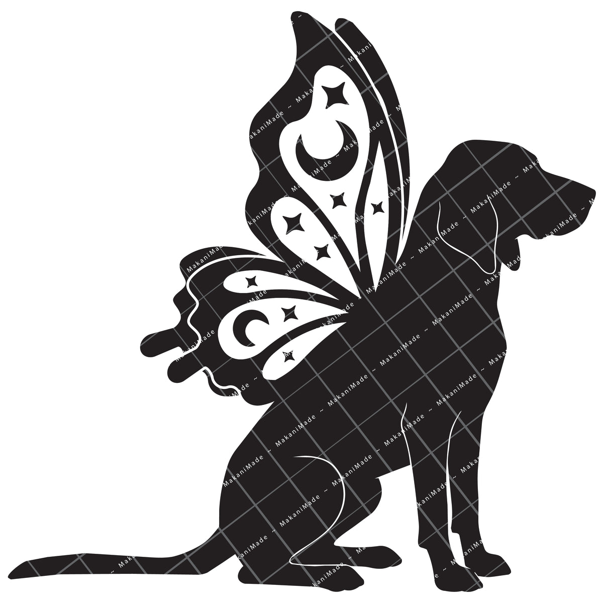 Butterfly Wing Bluetick Coonhound Decal