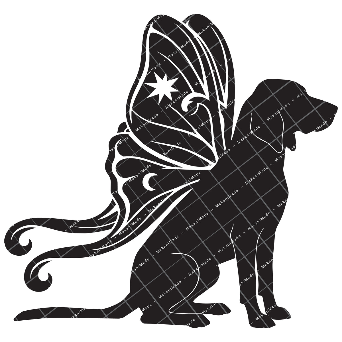 Moth Wing Bluetick Coonhound Decal