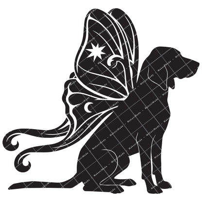 Moth Wing Bluetick Coonhound Decal
