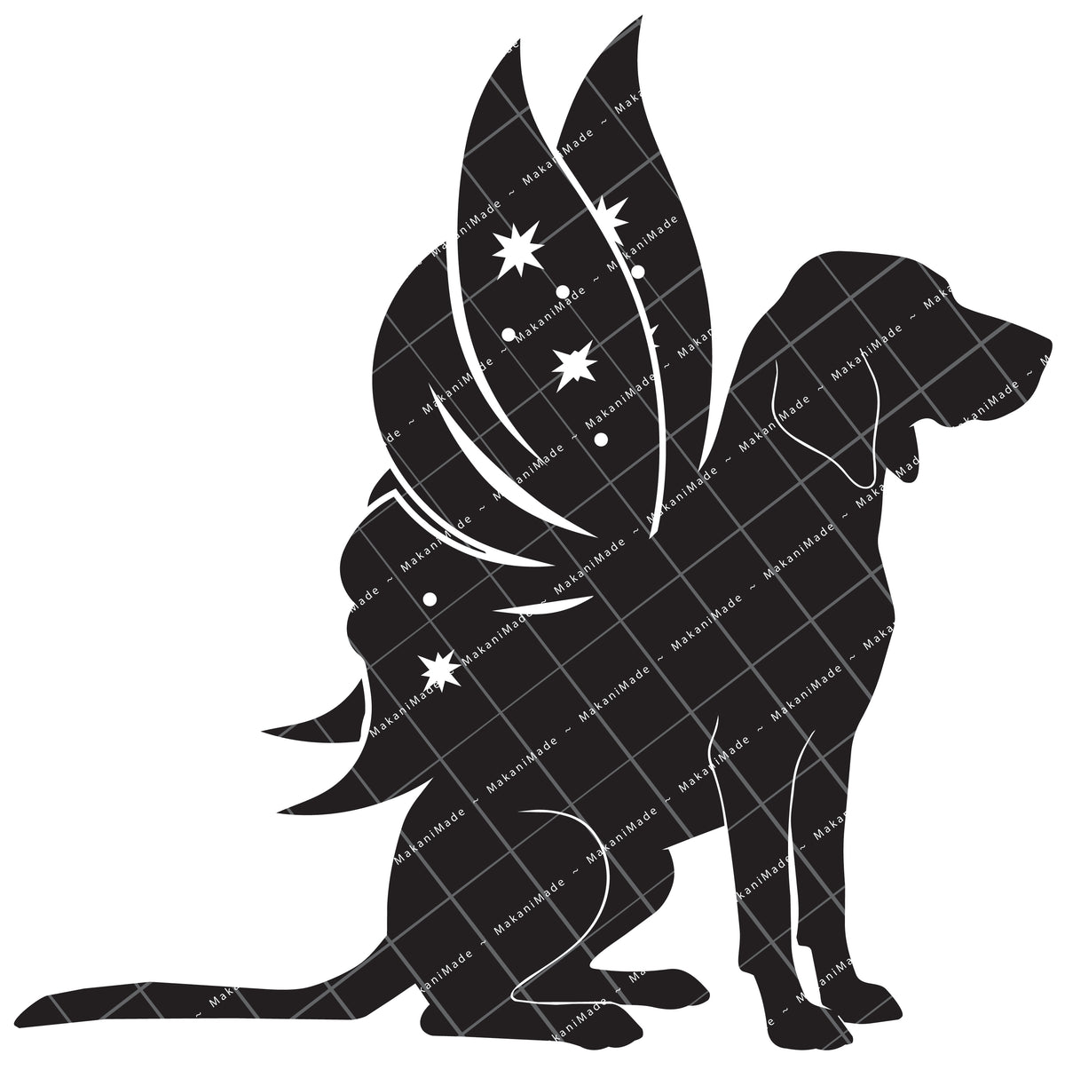 Fairy Wing Bluetick Coonhound Decal