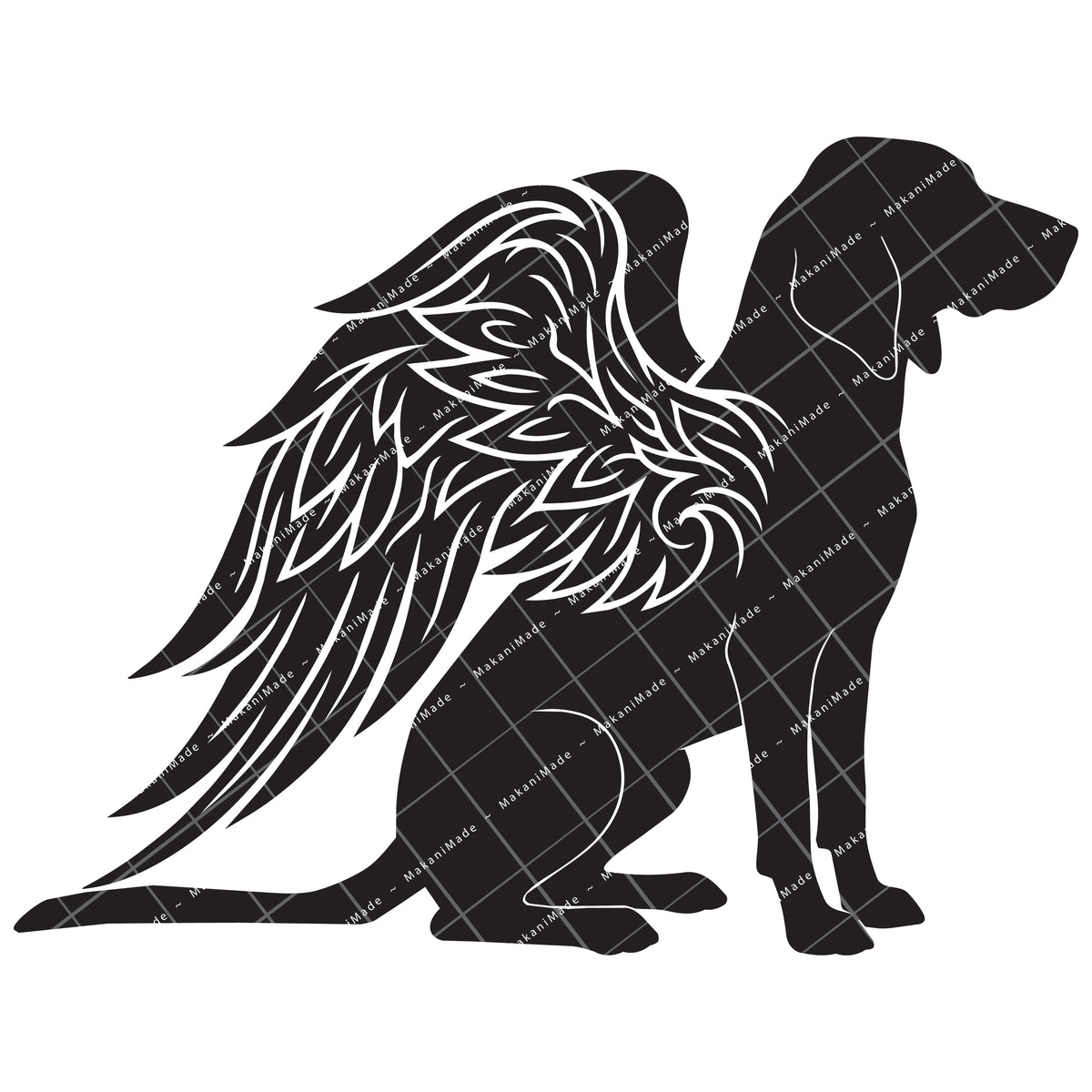 Angel Wing Bluetick Coonhound Decal