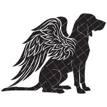 Angel Wing Bluetick Coonhound Decal