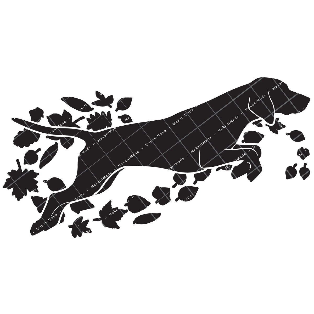 Fall Leaves Bluetick Coonhound Decal