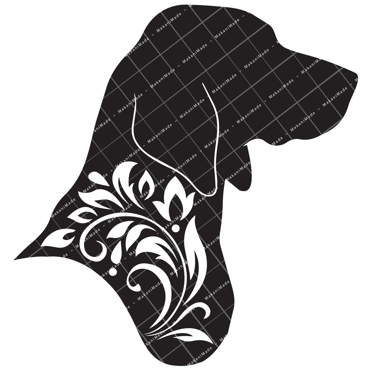 Profile Cutout Bluetick Coonhound Decal