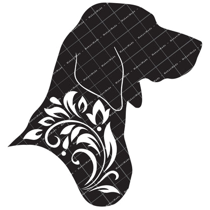 Profile Cutout Bluetick Coonhound Decal