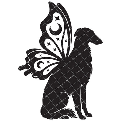 Butterfly Wing Borzoi Decal