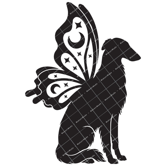Butterfly Wing Borzoi Decal