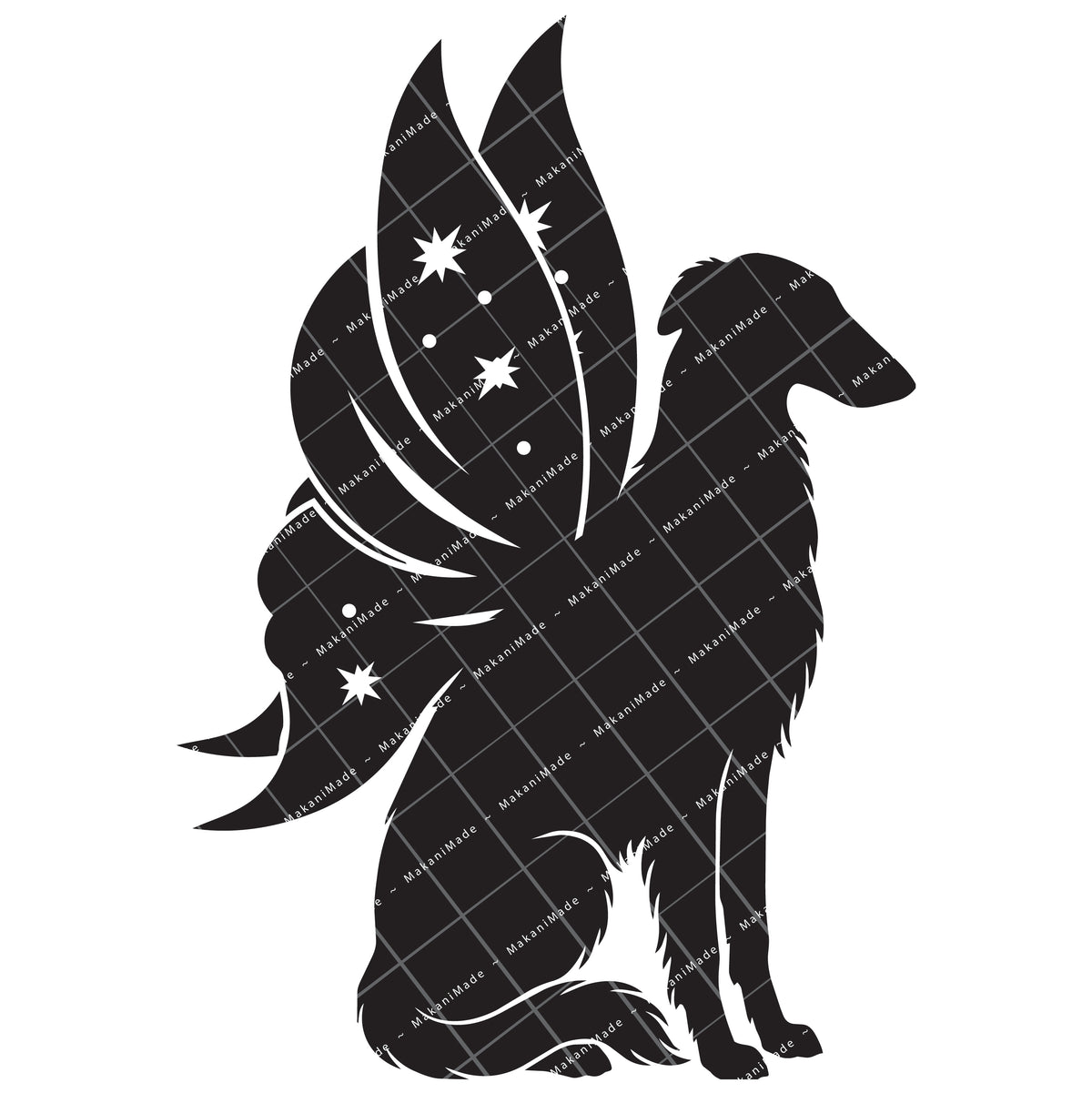 Fairy Wing Borzoi Decal