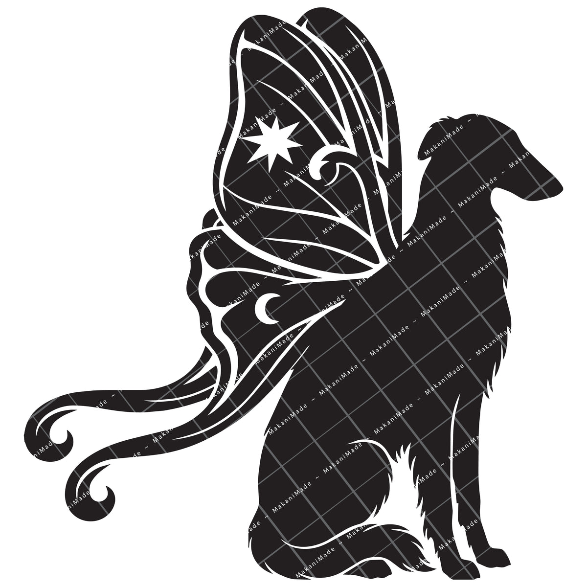 Moth Wing Borzoi Decal