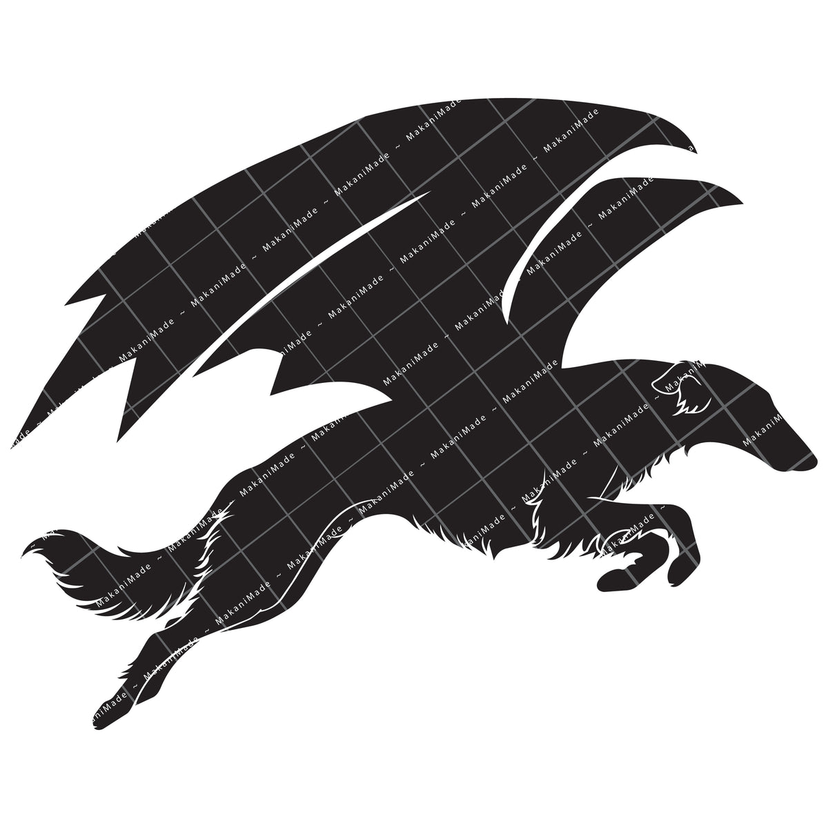 Leaping Dragon Borzoi Decal