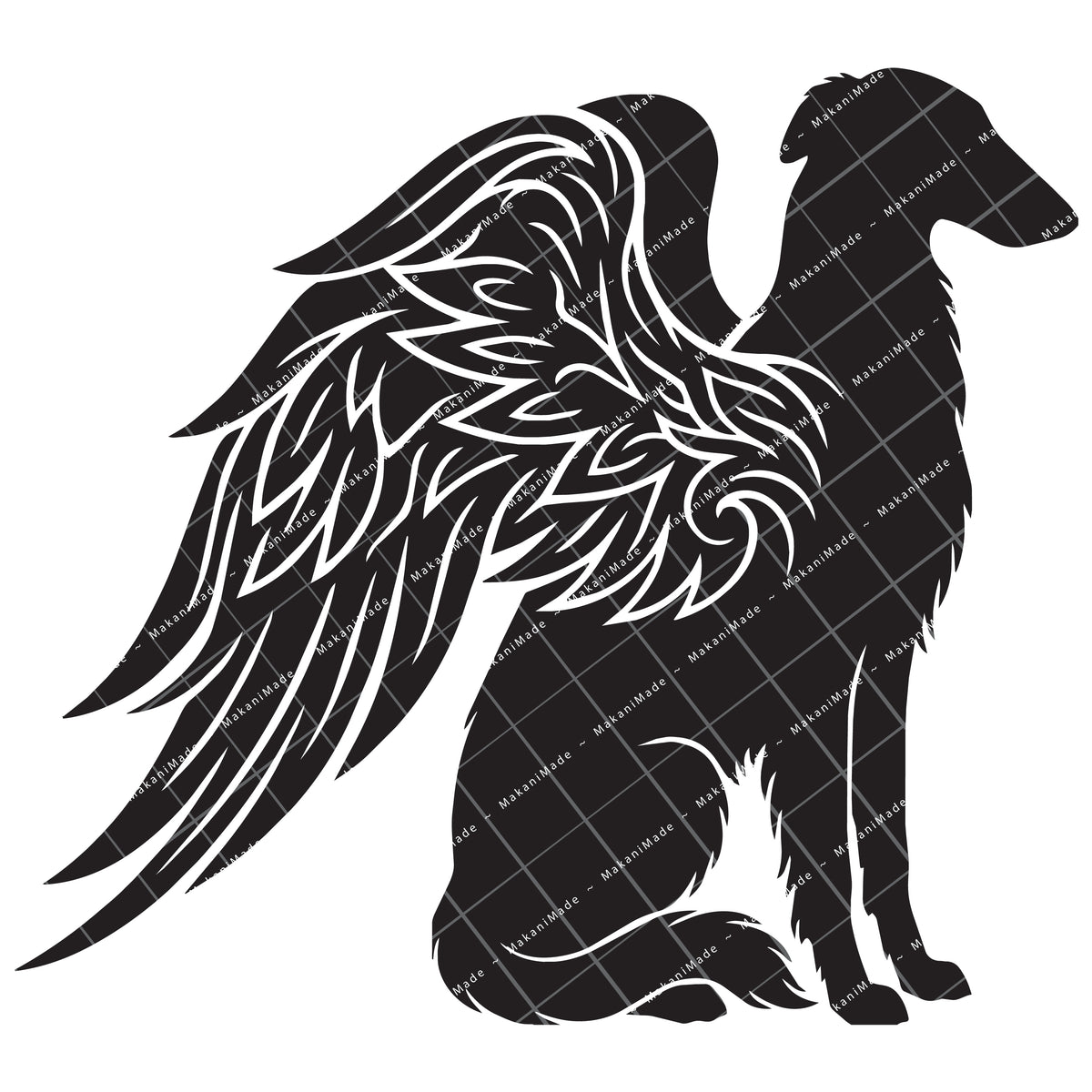 Angel Wing Borzoi Decal