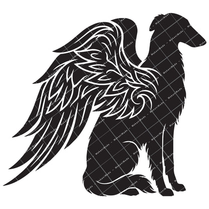 Angel Wing Borzoi Decal