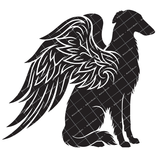 Angel Wing Borzoi Decal