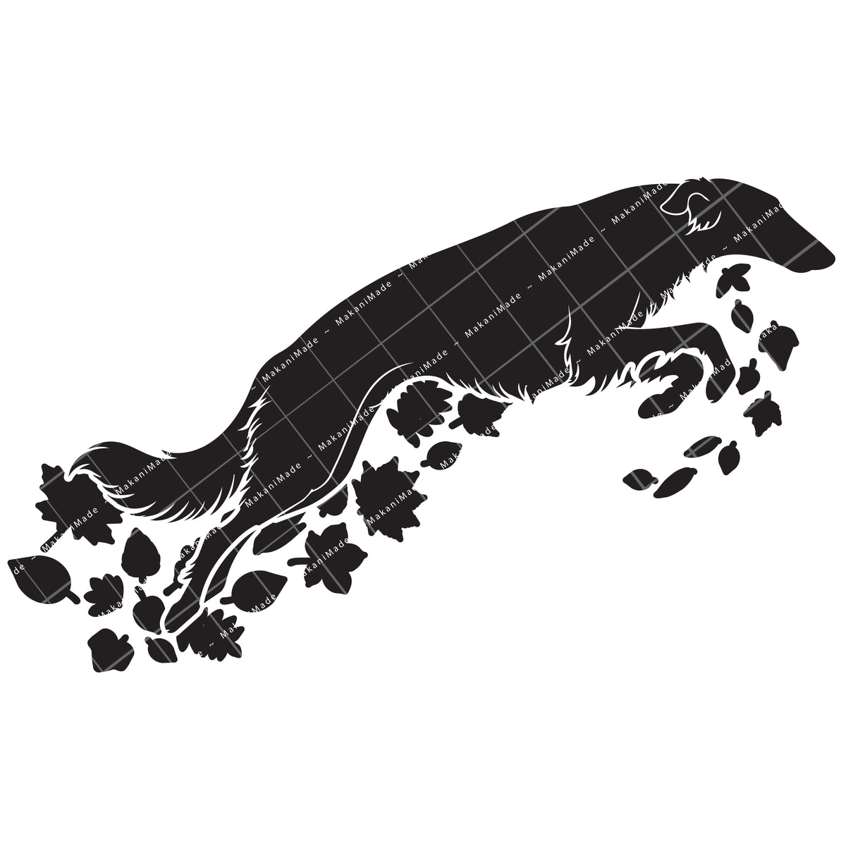 Fall Leaves Borzoi Decal