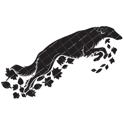Fall Leaves Borzoi Decal